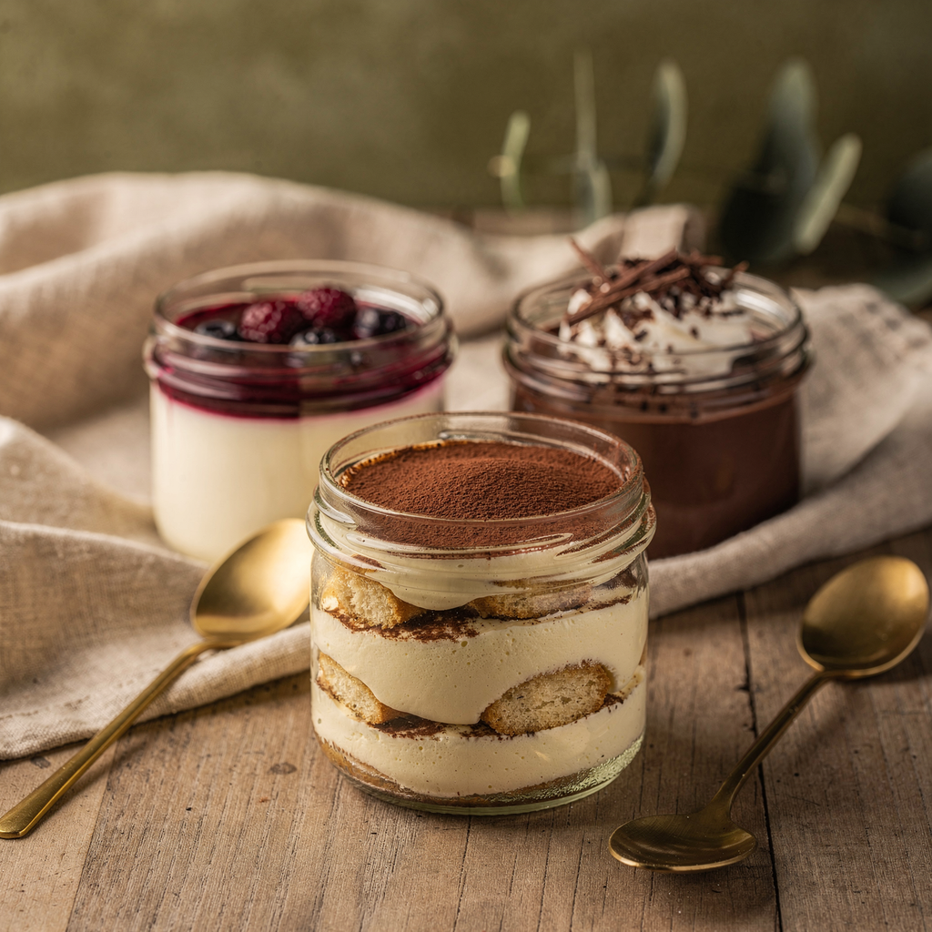 Postres saludables en vasos