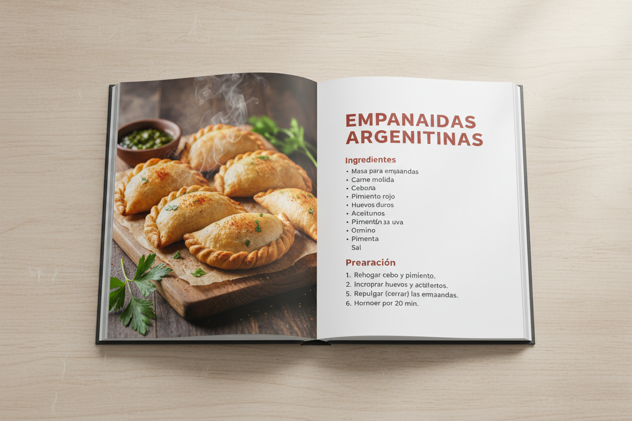 Página interna del ebook - Receta de Empanadas Argentinas